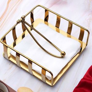 Premium Gold Metal Tissue Holder Decorative Napkin Stand Tabletop Organizer for Kitchen Dining Room Counter Home Hotel Décor - Product Image 2