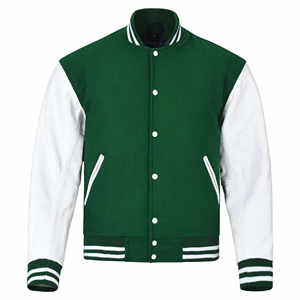 Chaqueta Varsity Moderna para Hombre, Mezcla de Algodón, Transpirable, de Secado Rápido, Casual, Otoñal, con Cuello Alto, Logotipo Frontal, Estilo Relajado - Product Image 1