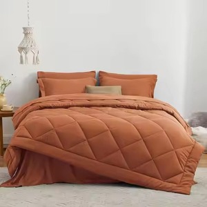 Parures de couette blanches unies lavables en machine pour usage domestique, design cousu, style simple, parures de couette 3 pièces - Product Image 2