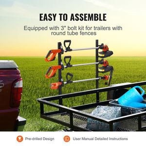 Porta attrezzi da giardino con blocco per rimorchio, a 3 posti, per pickup/aperti, per decespugliatore e tagliabordi - Product Image 3