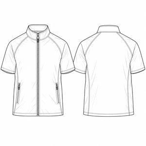 เสื้อแจ็คเก็ตกันลมแบบสวมใส่สบายสำหรับผู้ชาย น้ำหนักเบา คอตั้ง แขนสั้น ซิปหน้า สกรีนโลโก้ได้ ออกแบบเองได้ - Product Image 3