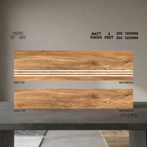 Luxe Vistaar marque finition mate bonne qualité plancher d'escalier en céramique carrelage en porcelaine émaillée nez d'escalier, carrelage en porcelaine pour escaliers - Product Image 3