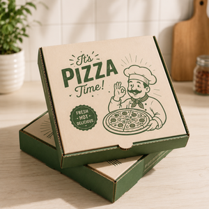 Cajas de Pizza Cuadradas Plegables Ecológicas Impresas Personalizadas con Diseño UV, Empaque de Cartón Kraft Reciclable para Servicios de Alimentos - Product Image 5