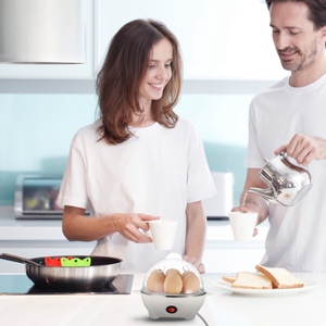 Cocina de huevos eléctrica con 7 capacidades, máquina para hacer huevos duros, función de apagado automático, incluye taza medidora para hervir al vapor, 1 unidad - Product Image 4