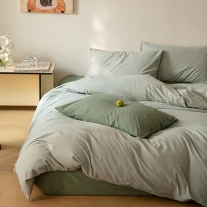Juego de Ropa de Cama a Rayas Grises, Juego de Edredón y Funda de Almohada Simple y Moderno para el Hogar - Product Image 5