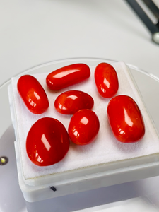 Coraux rouges italiens naturels, lot de 7 pièces, qualité AAA, couleur magnifique, pierres précieuses parfaites pour la création de bijoux à prix avantageux. - Product Image 2
