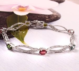 <b>Ruby</b> Blue Topaz Tourmaline Gemstone Tennis <b>Bracelet</b> 925 Sterling Silver Luxury Certified Multicolor Elegant Womens Jewelry Gift - Product Image 4