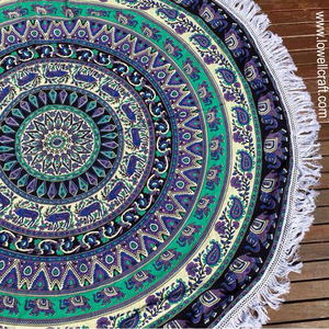 Tapiz Decorativo de Pared con Estampado Geométrico, Colcha de Algodón, Mandala Indio, Tapiz Redondo de Playa, Decoración del Hogar, Lavable y Personalizable - Product Image 2