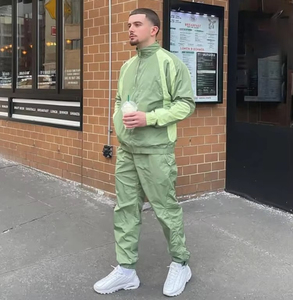 Custom Windbreaker Outfits Nylon Suit Sport Jacket Track Zip up <b>Wind</b> <b>Breaker</b> Street Wear Baggy Pants Sets Tracksuits for Men - Product Image 1
