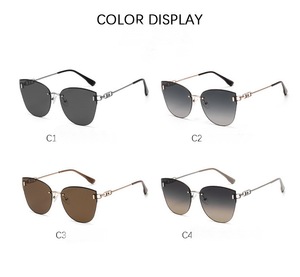 RTS Trending Fashionable High Quality Rimless Cat Eyes TAC Polarized <b>Sunglasses</b> 2026 for Men and Women - Product Image 6