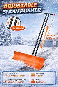 Pala quitanieves con ruedas y mango ajustable, hoja de acero de 50 pulgadas de ancho, para uso en entradas de vehículos y jardines en invierno ODGWTO009 - Product Image 3