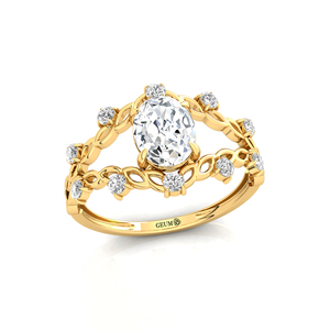 Anillo de Compromiso de Oro de 14K y 18K con Diamante Cultivado en Laboratorio de Corte Ovalado, Joyería Fina, Anillo de Boda para Mujer, Perfecto para Regalo del Día de San Valentín - Product Image 2
