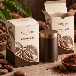 Boîte d'emballage en carton pliable à fermeture automatique SunGene Cacao Noire pour boîte de cacao gourmet - Product Image 6