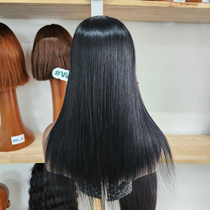 100% Raw Virgin Vietnamese Human Hair Super Double Drawn Hat <b>Wig</b> Bone Straight 16 inch Natural Color - Product Image 3