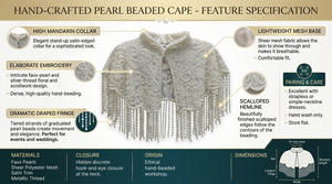 Capa de Hombro Nupcial de Lujo con Perlas y Flecos, Epaulettes para Mujer, Accesorio de Moda para Bodas y Fiestas, Bolero para Vestidos - Product Image 6