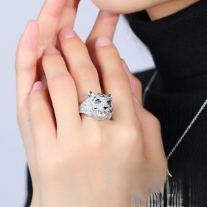 Bague Tête de Tigre en Moissanite pour Homme, Argent 925, Bijou Fantaisie Gothique de Luxe, Style Motard, Cadeau - Product Image 3