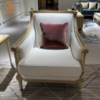 Tissu européen hôtel salon meubles appartement Antique Royal français ensemble personnalisable bois luxe canapé Villa loisirs chaise