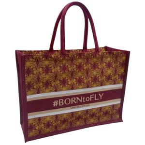 Custom Printed Luxury Juco Tote <b>Bag</b> | Reusable Jute Cotton Blend Shopping Grocery Retail Gift <b>Bag</b> with Rope Handles Custom Logo - Product Image 1