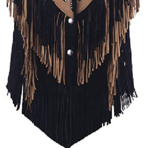 <b>Womens</b> Western <b>Leather</b> Fringe Vest Sleeveless Cowboy <b>Jacket</b> Suede Tassel Motorcycle Rodeo Festival Fashion Premium OEM - Product Image 2