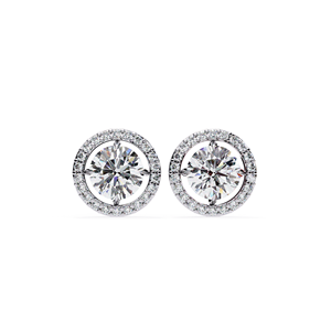 Boucles d'oreilles clous en argent sterling 925, collection REYES, serties d'un moissanite rond taillé sur mesure de 1,5 carat VVS, pour femmes. - Product Image 4
