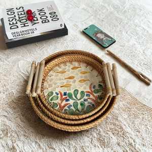 Plateau rectangulaire en rotin poli, résistant au lave-vaisselle, éco-responsable, de la marque Hs Husnain Crafts. - Product Image 3