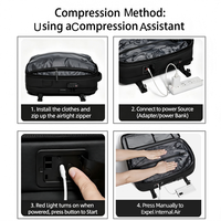 Sac à dos de voyage professionnel unisexe, étanche, antivol, extensible, avec serrure TSA, pompe à air USB, compression sous vide pour ordinateur portable 17 pouces