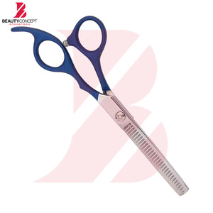 กรรไกรซอยผมระดับมืออาชีพ ขนาด 6.0 นิ้ว ทำจากสแตนเลส ด้ามจับพลาสติกสีน้ำเงิน สำหรับจัดแต่งทรงผมในร้านเสริมสวย - Product Image 3