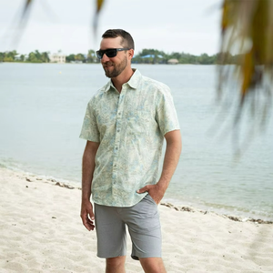 Camisa Hawaiana Tropical de Verano para Hombre, de Lino y Algodón, Manga Corta, Personalizada, Vintage, con Estampado Floral - Product Image 1