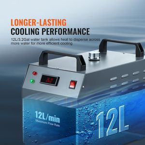 Refroidisseur d'eau industriel refroidi par air 80W CW-3000, capacité du réservoir d'eau 12L, système de refroidissement 12L/min, équipement de refroidissement industriel - Product Image 4