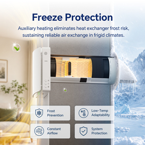 Récupérateur d'air 300W, Chauffage, Ventilation Décentralisée, Récupération de Chaleur, Tuya Smart <span class=keywords><strong>VMC</strong></span> Double Flux, Résidentiel, Hôpital, École - Product Image 3