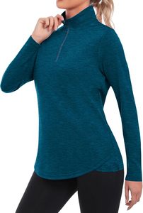 Haut de sport en jersey tricoté pour femme, séchage rapide, respirant, demi-zip, imprimé esthétique, vêtement de tennis décontracté, t-shirt - Product Image 6