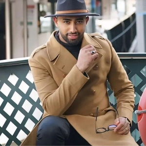 Abrigo Largo de Lana para Hombre, Estilo Vintage, por Encima de la Rodilla, Cálido y Elegante, Personalizable, Novedad de Invierno - Product Image 2