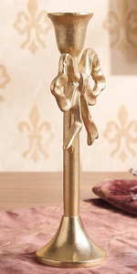 Modern Taper Candle <b>Holder</b> <b>Bow</b> Knot Design Eco-Friendly Durable Handmade Gold Color Metal Home Decoration Wedding Easter - Product Image 4