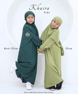 ABAYA MUSULMANA PARA NIÑAS, CASUAL, DIVERTIDA, DE COLOR, TELA TRANSPIRABLE DE SPANDEX/POLIÉSTER, CON VOLANTES Y CIERRE, PARA USO DIARIO, OFERTA GLOBAL - Product Image 3