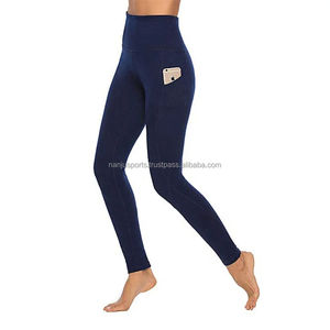 Leggings de yoga décontractés taille haute pour femmes pantalons de sport d'entraînement respirants antibactériens en Spandex/Polyester - Product Image 2