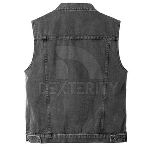 Camisa de Mezclilla sin Mangas con Cuello Camisero, Color y Talla Personalizables, Talla Grande, Transpirable, Ecológica, de Secado Rápido, 100% Algodón, para Exteriores - Product Image 2