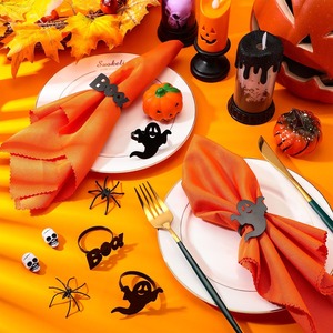 Anneaux de serviette pour table d'Halloween – Accessoires de table décoratifs pour les célébrations saisonnières - Product Image 5