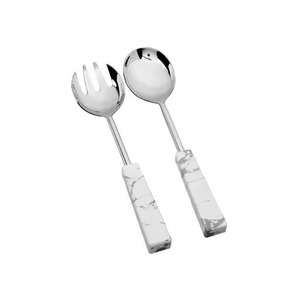 Contemporary Metal Salad <b>Server</b> Spoon Fork for Elegant Banquet and <b>Buffet</b> Decoration - Product Image 1