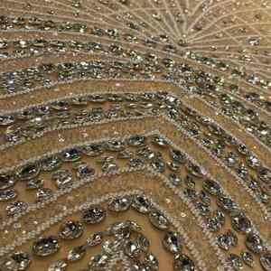 Tela de Encaje con Lentejuelas y Cuentas, 100% Poliéster, de Alta Calidad, para Vestidos de Novia, Vestidos de Noche Formales - Product Image 3