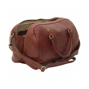 Sac de voyage polyvalent en cuir véritable, sac de week-end rétro, grande capacité, léger, fait main, bagage à main avec fermeture éclair - Product Image 3