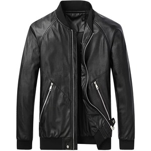 Veste en cuir véritable pour homme de haute qualité, couleur personnalisée, col montant, respirante, coupe-vent, vêtements décontractés d'hiver pour l'extérieur, mode, OEM - Product Image 1