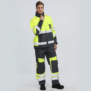 Heavy Duty Mechanical Engineering Two Piece Workwear Outfit Low MOQ Safety Field <b>Worker</b> Uniform Durable Hi Vis Reflective <b>Jacket</b> - Product Image 2