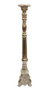 Candelabro de aluminio y latón con relieve antiguo, soporte de vela de diseño clásico indio, hecho a mano, largo, para suelo - Product Image 4