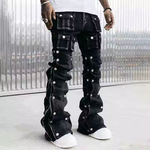 Oferta Especial: Jeans de Mezclilla 3D Vintage de Corte Regular con Diseño de Logotipo Personalizado, Transpirables, Lavado Claro, ODM para Hombre, Duraderos, OEM - Product Image 2