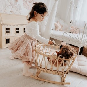 Cuna mecedora de ratán diseñada con amor, cuna de mimbre natural, cuna mecedora de madera. - Product Image 4