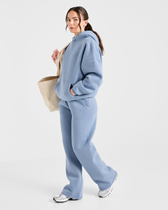 Latest Wholesale Custom Logo Women's Blue <b>Wide</b> <b>Leg</b> Joggers Women's Terry Fleece Soft Touch Sweatpants Women's <b>Pants</b> & Trouser - Product Image 6