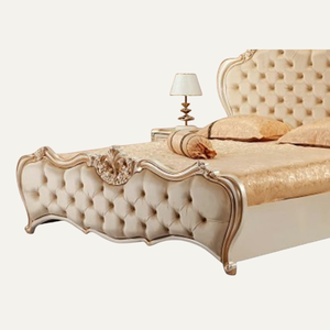 Cama King Size Clásica de Lujo, Tapizada y Personalizada, con Cabecera Acolchada y Estructura de Madera Sólida - Product Image 3