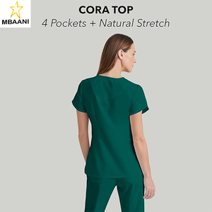 <b>Scrub</b> Top & <b>Scrub</b> Set for Women, Crossover V-Neck, Fitted <b>Back</b> Super-Soft Women's <b>Scrub</b> Top - Product Image 4