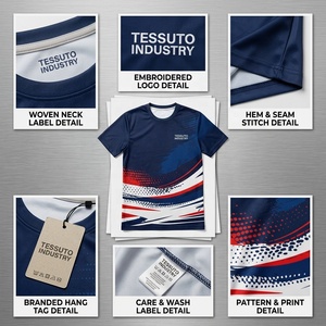 เสื้อกีฬาพิมพ์ลายดิจิทัลตามสั่ง โพลีเอสเตอร์ 100% 220 GSM แขนสั้น เสื้อทีม ขายส่ง ผู้ผลิต OEM ODM - Product Image 4