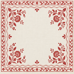 Servilleta de Algodón Premium Estampada con Diseño Floral Rojo en las Esquinas y el Borde – Elegante Servilleta Decorativa para Mesa de Comedor para el Hogar y Hoteles - Product Image 3